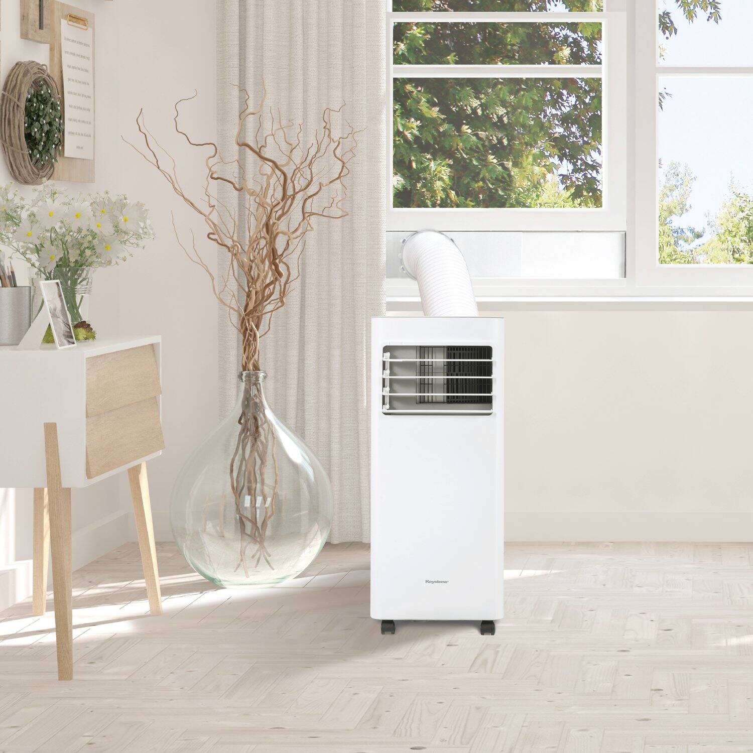 Alt View 23. Keystone - Keystone 5,000 BTU DOE/8,500 BTU ASHRAE 250 Sq. Ft. Portable Air Conditioner with Remote - White.