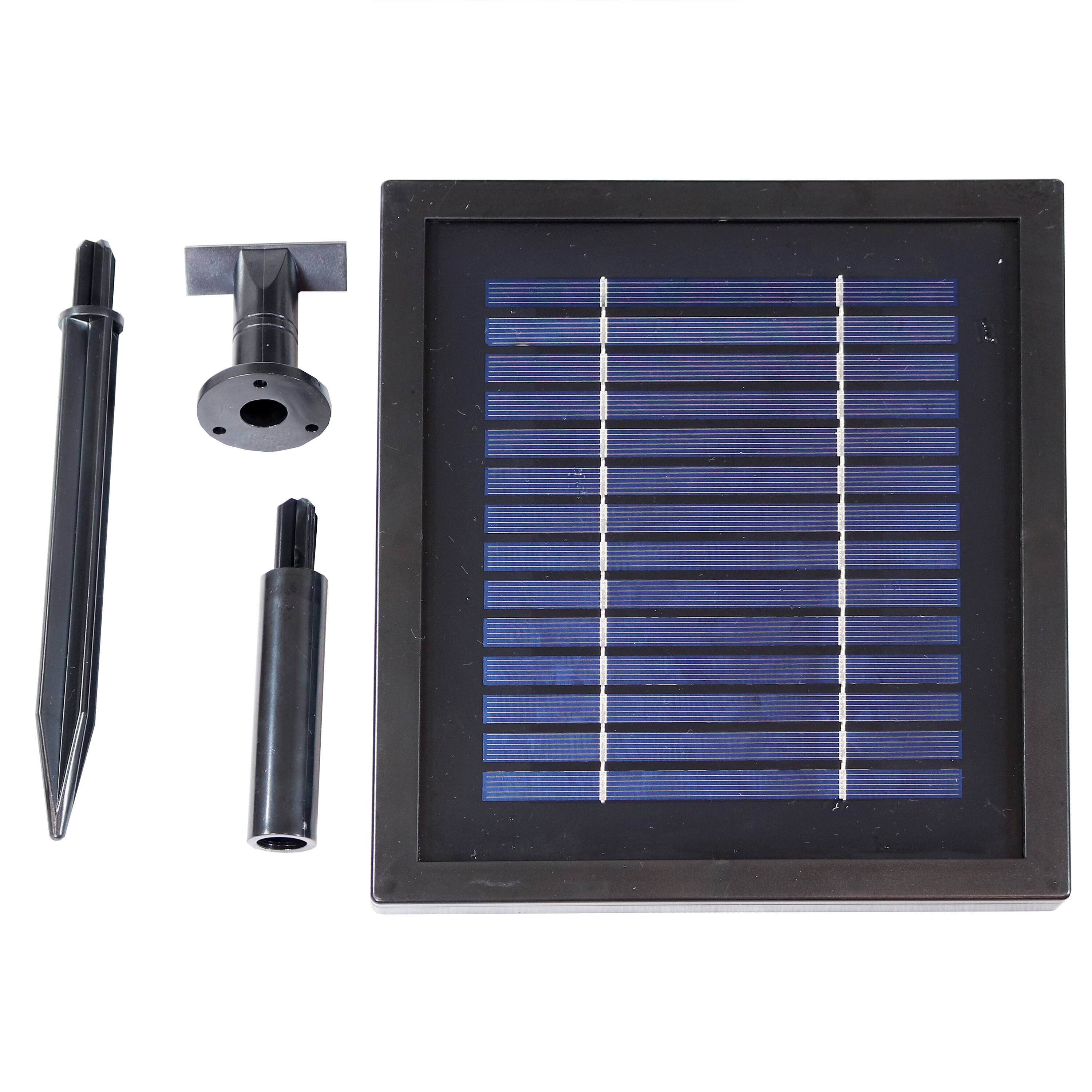 Alt View 7. Sunnydaze - Resin Outdoor 2-Tier Solar Water Fountain with Battery - Rust.