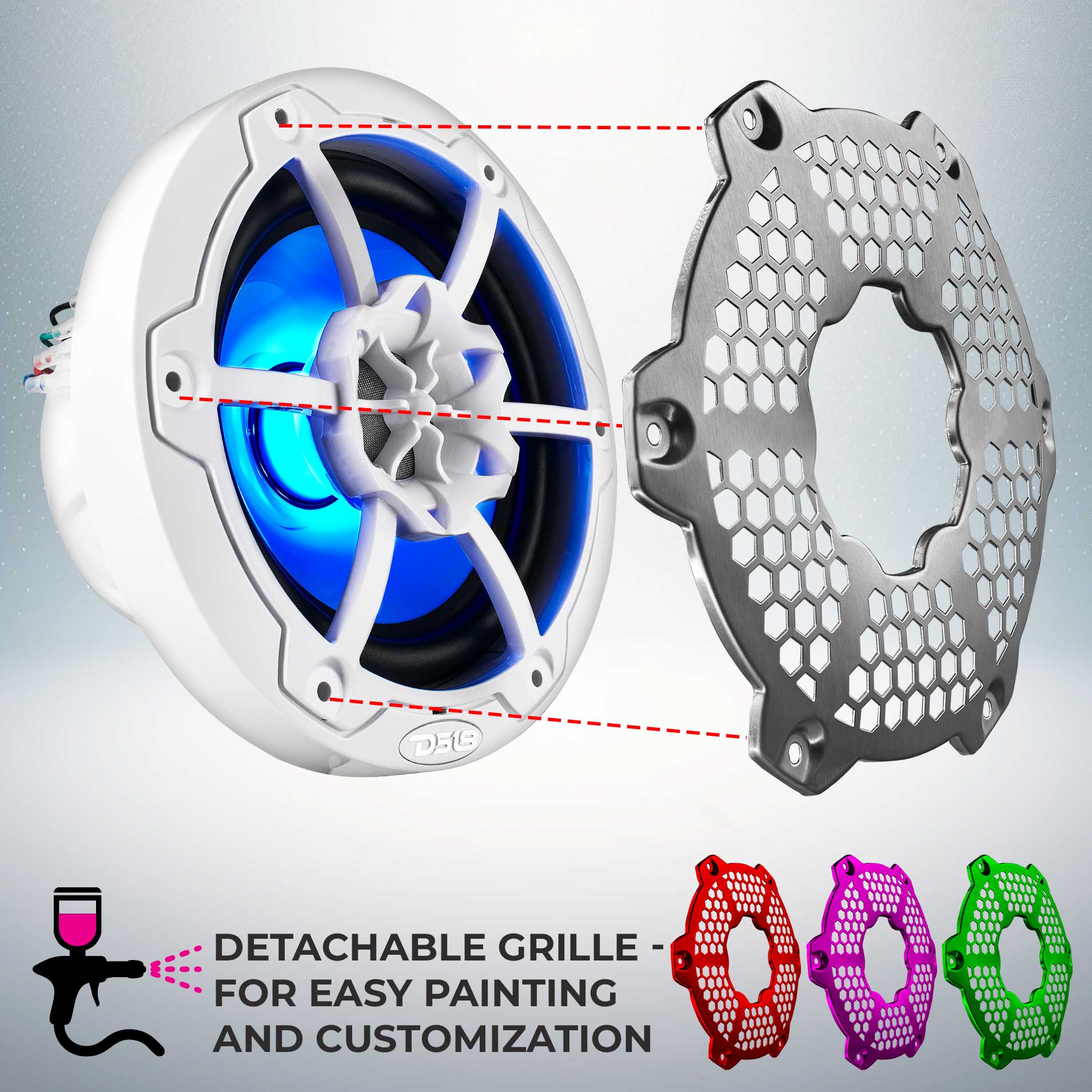 DEG  
DETACHABLE GRILLE - FOR EASY PAINTING AND CUSTOMIZATION