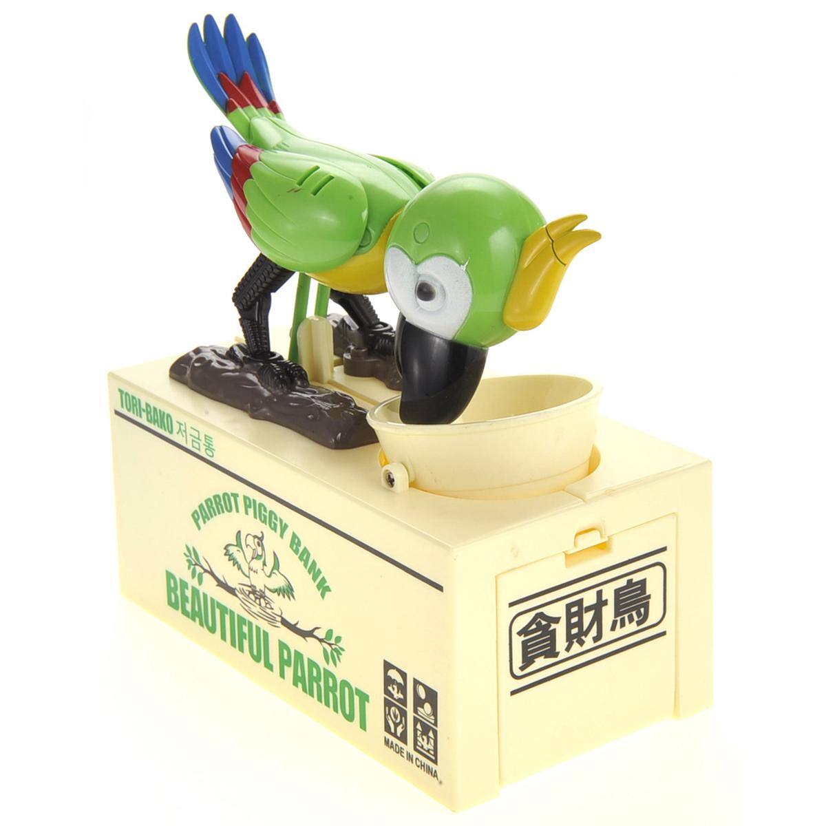 TORI-BAKO  
PARROT PIGGY BANK  
BEAUTIFUL PARROT  
MADE IN CHINA