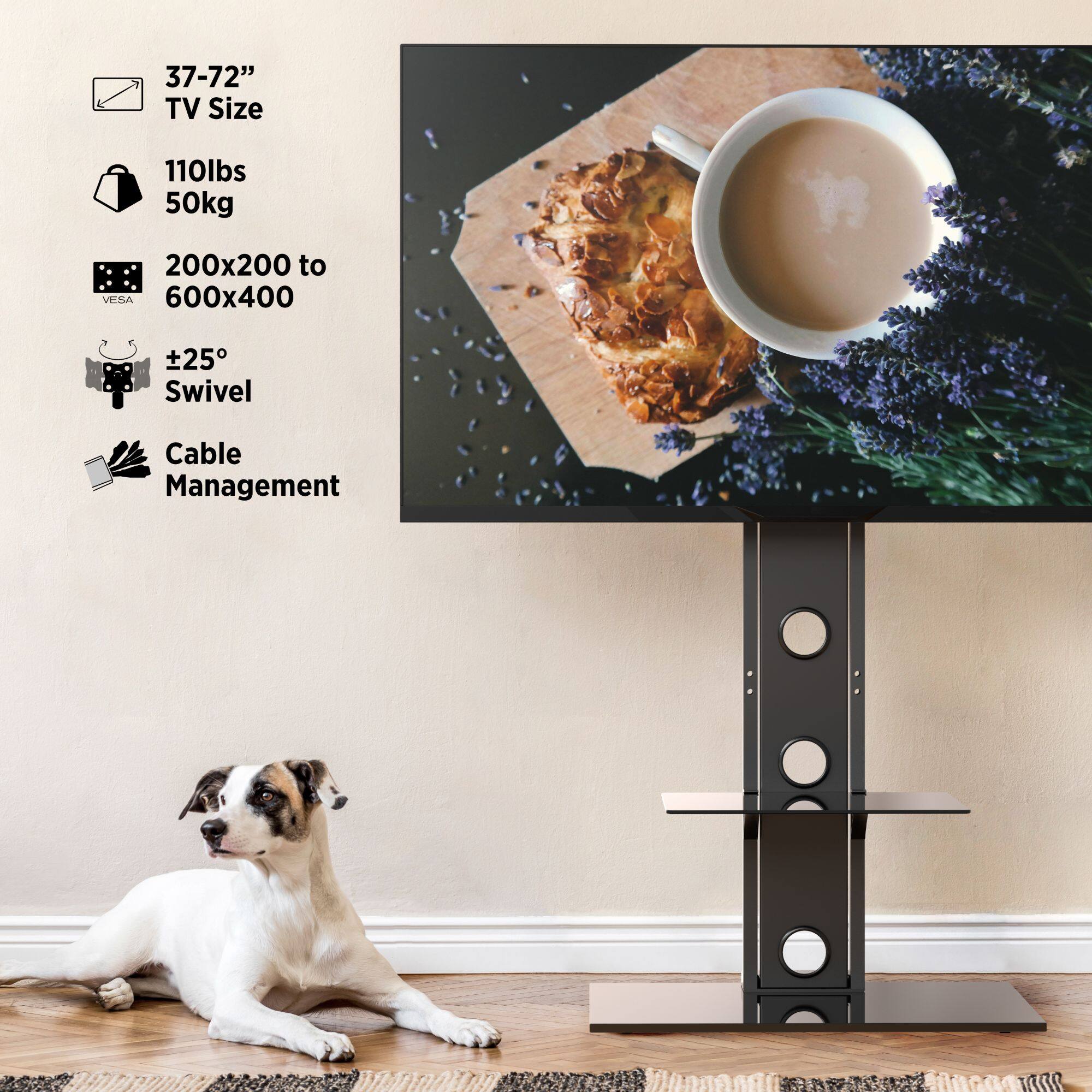 - 37-72" TV Size
- 110lbs / 50kg
- 200x200 to 600x400 VESA
- ±25° Swivel
- Cable Management