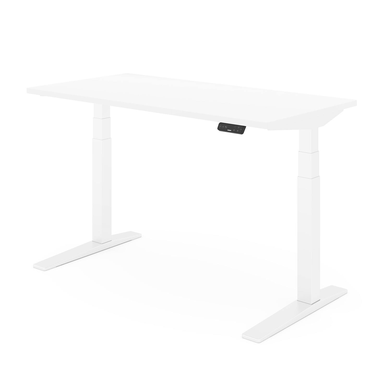 Left. FlexiSpot - FlexiSpot E7Pro 55''W Electric Adjustable Standing Desk Chipboard, White/White - White.