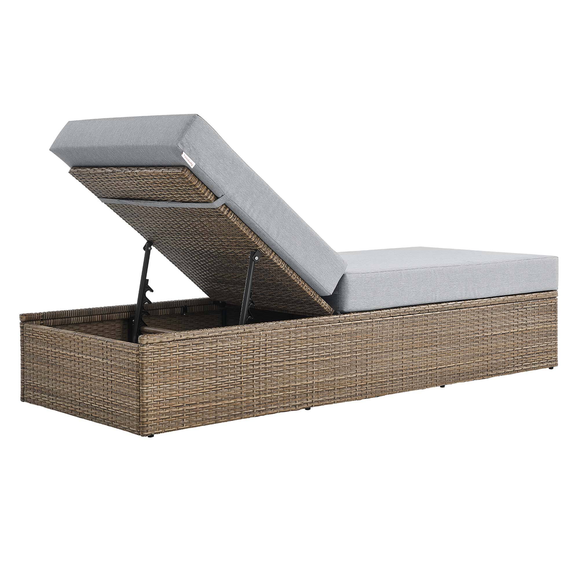 Alt View 5. Modway - Convene Outdoor Patio Chaise Lounge Chair by Modway - Cappuccino Gray.