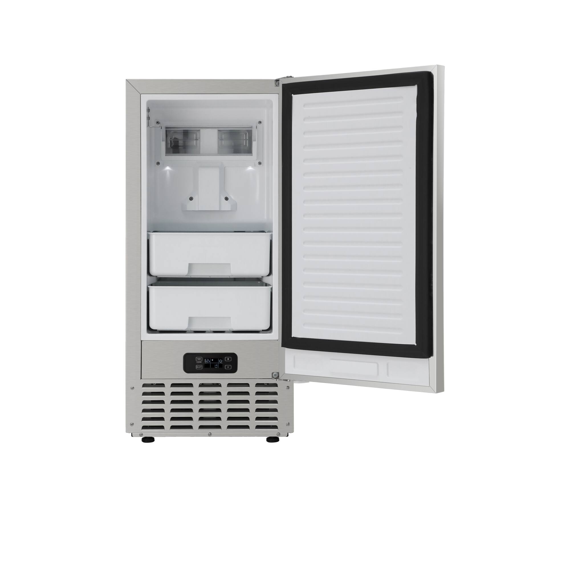 Angle. Koolmore - 15 in. Built-in Residential Pearl Ice Nugget Maker, 66lb /day with Drain Pump in Stainless-Steel (KM-BIM66-NSS) - Stainless steel.