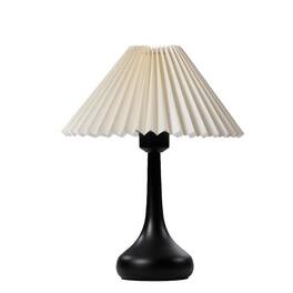 Cluzine - Vintage Pleated Ceramic Table Lamp, European Style, Soft Warm Light for Bedroom & Living Room