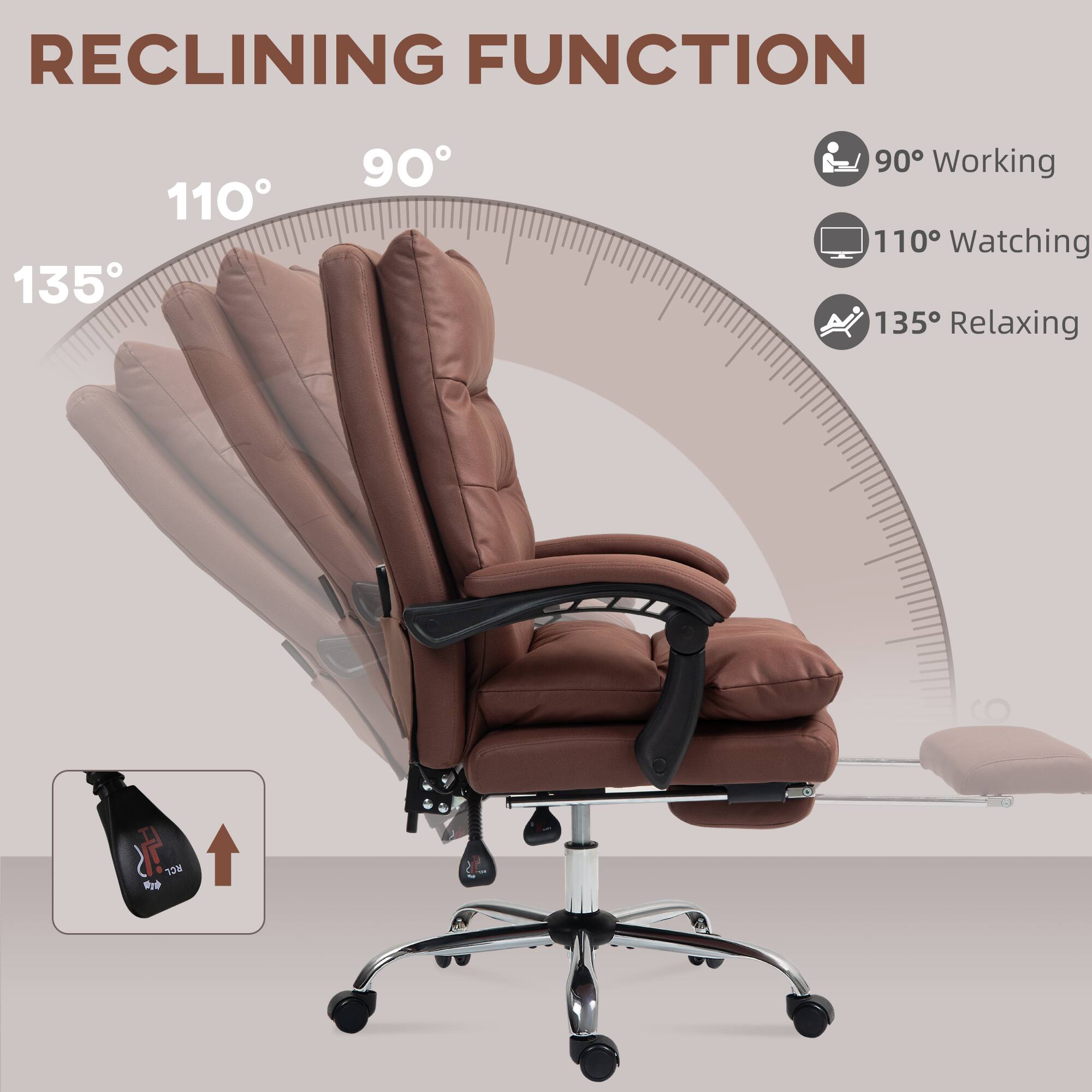 RECLINING FUNCTION
90° Working
110° Watching
135° Relaxing

6 F 12 We d