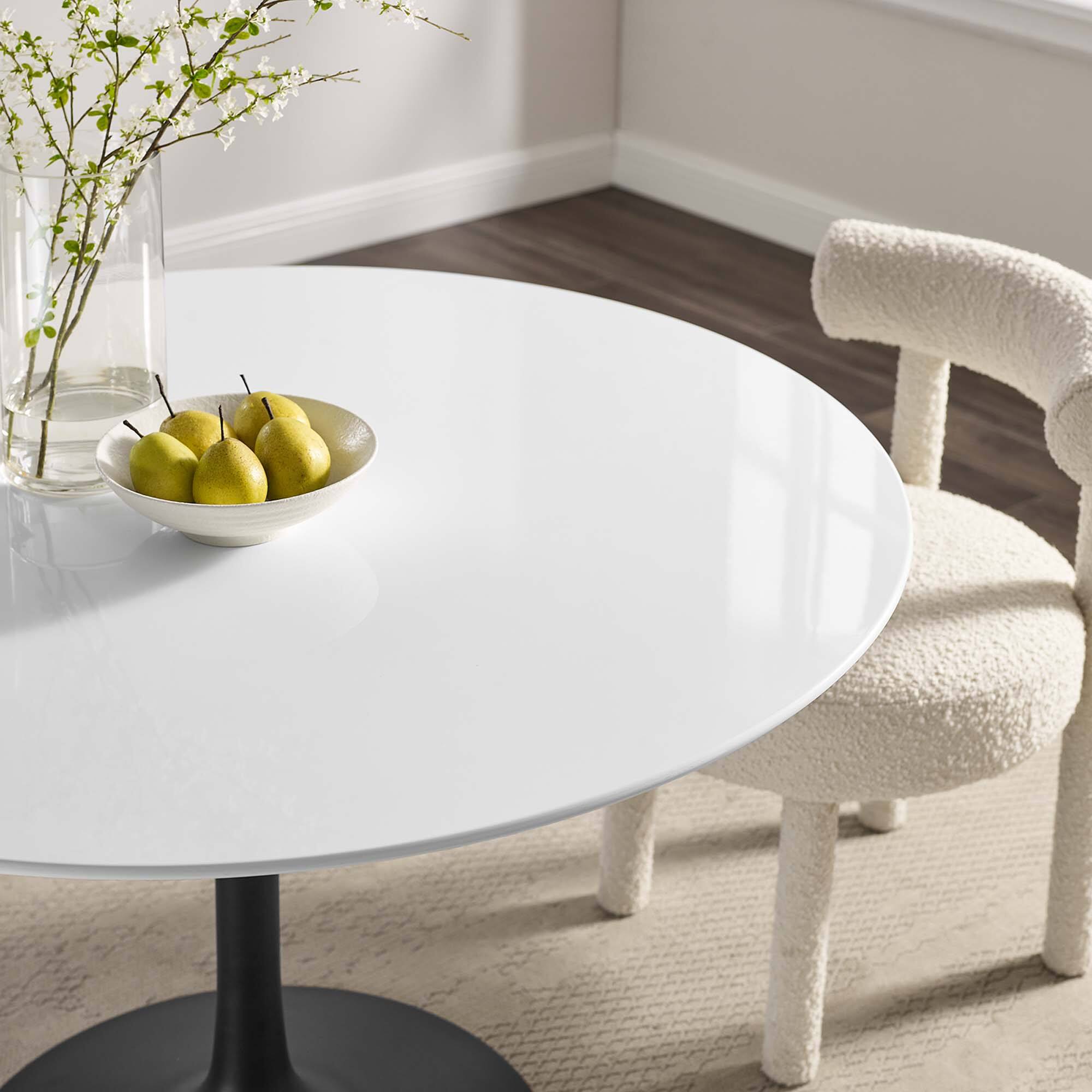 Alt View 3. Modway - Lippa 48" Round Wood Dining Table by Modway - Black White.