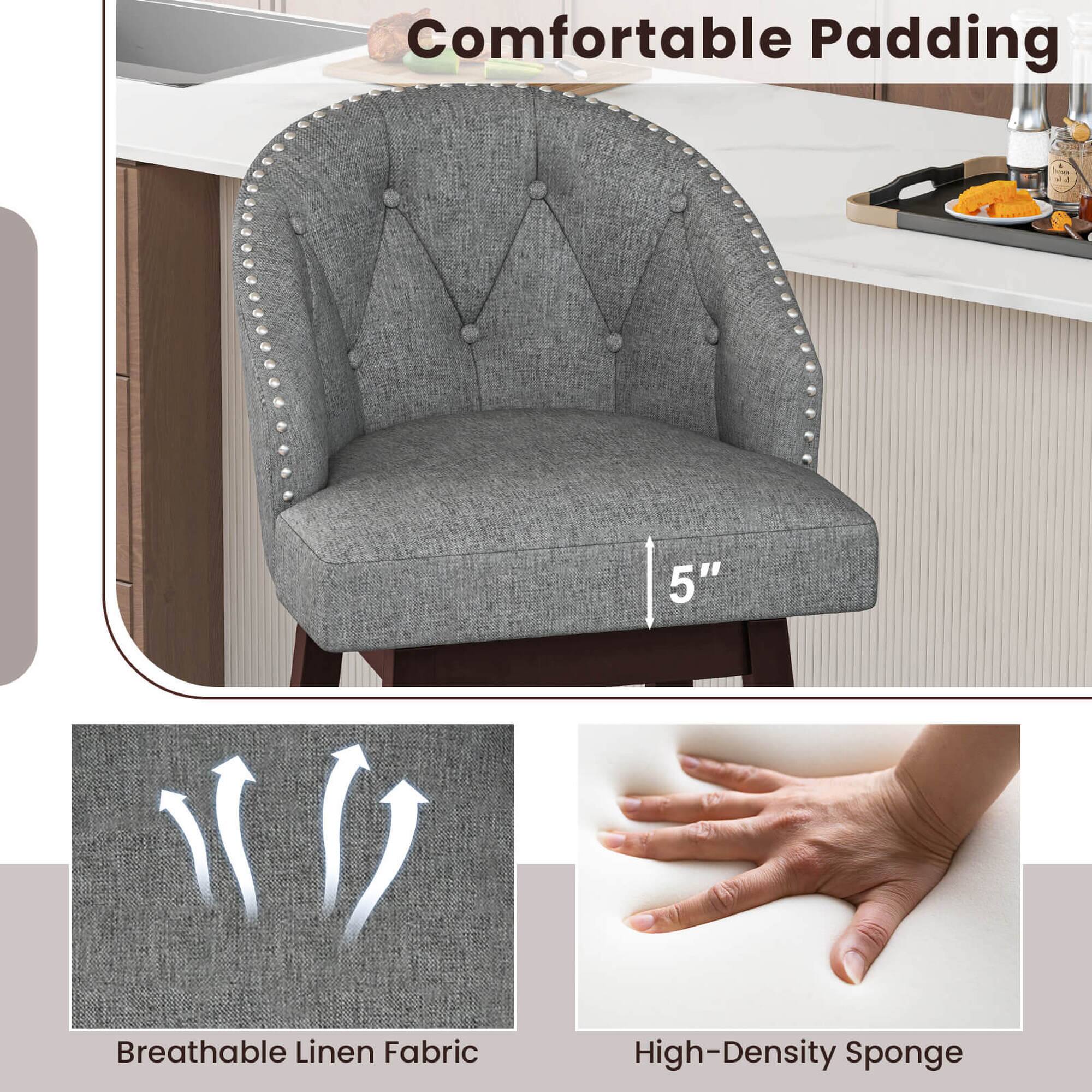 Comfortable Padding 5" Breathable Linen Fabric High-Density Sponge