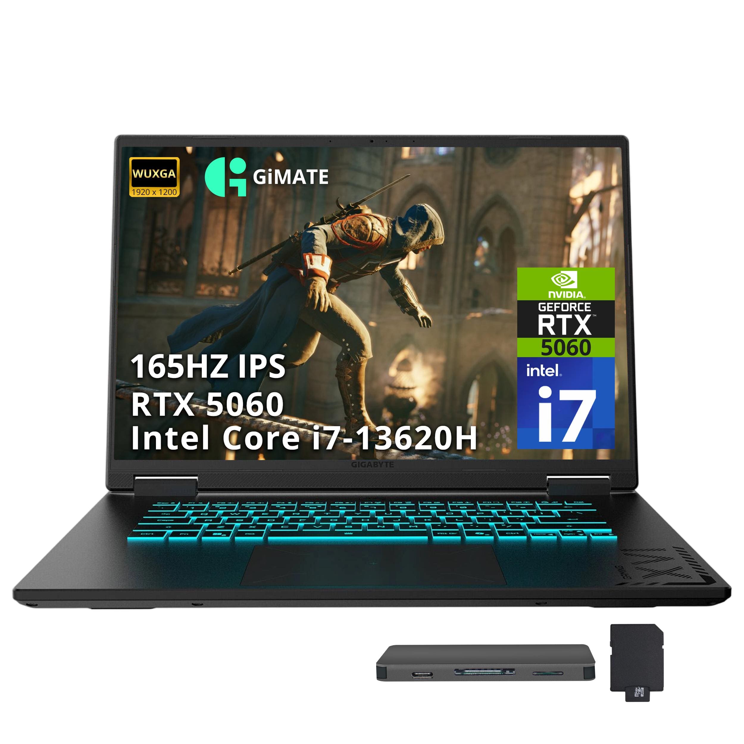 "GIGABYTE - Upgraded - A16 16"" Gaming Laptop,Intel Core i7-13620H,16GB DDR5 RAM,1TB SSD+1TB Dock Set,GeForce RTX 5060,Win 11 Pro - Black" price history on PriceWatchPro