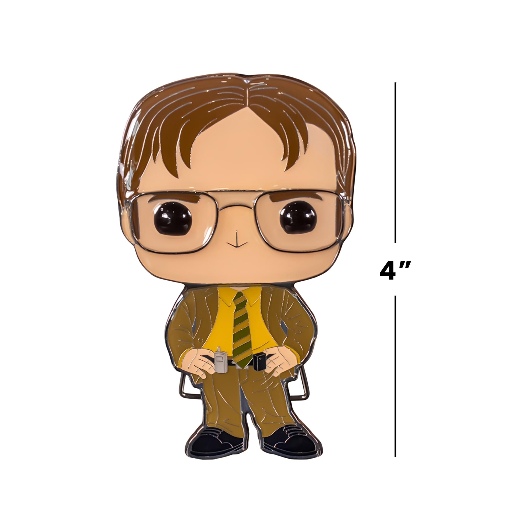 Alt View 3. Funko - The Office 3 Inch Funko POP Pin | Dwight Shrute - Brown.