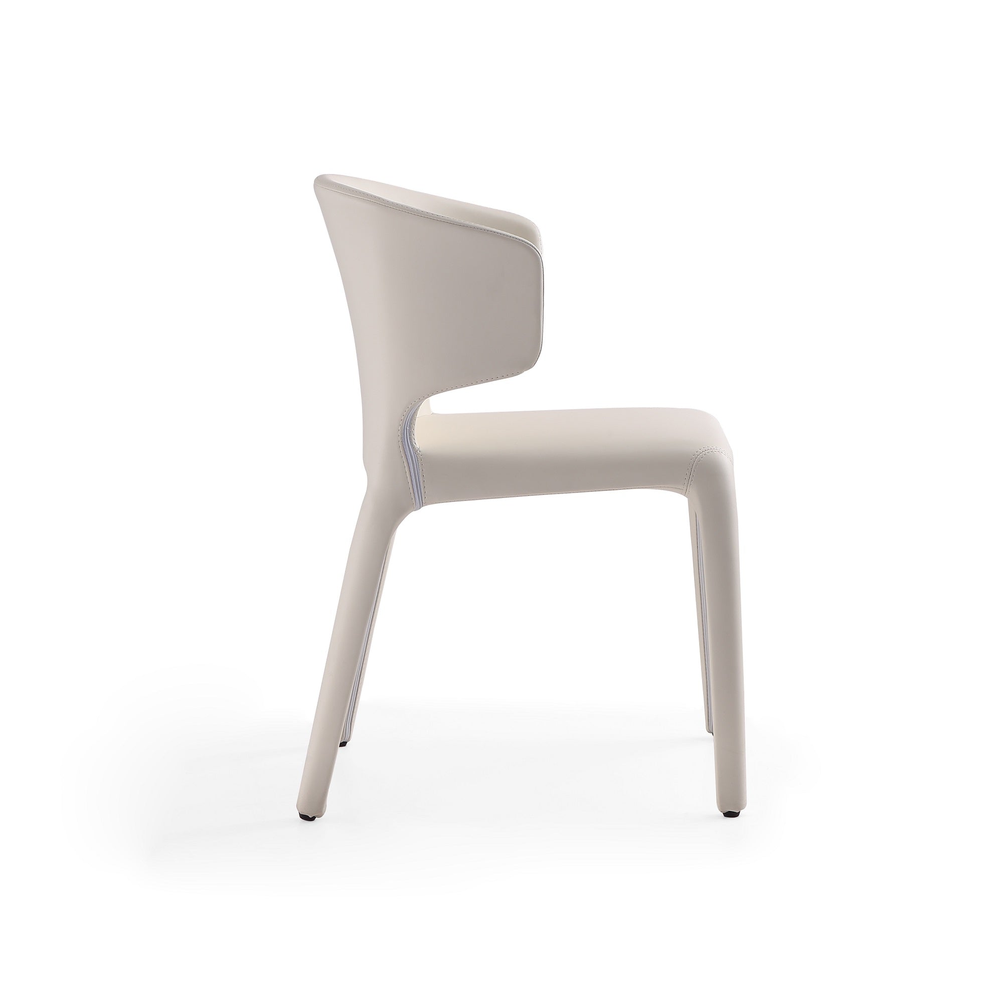 Alt View 3. Manhattan Comfort - Conrad Mid-Century Modern Upholstered Dining Chair - Set of 2 - Cream.