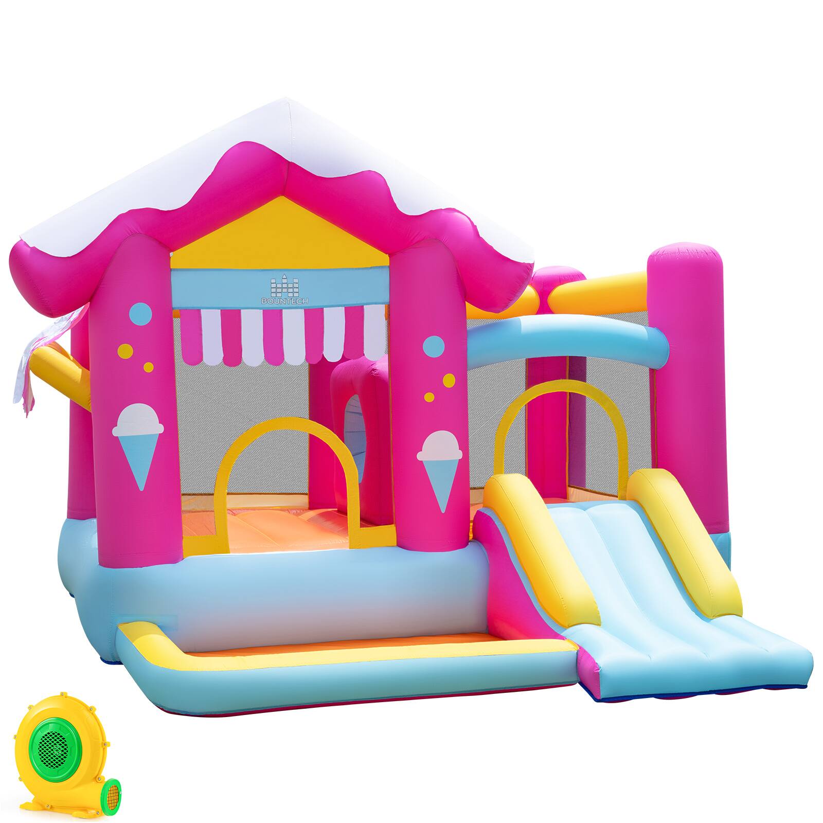 Alt View 9. Costway - Costway Sweet Jumping Castle with Slide, Ball Pit, Carrying Bag, 680W Blower for Outdoor.