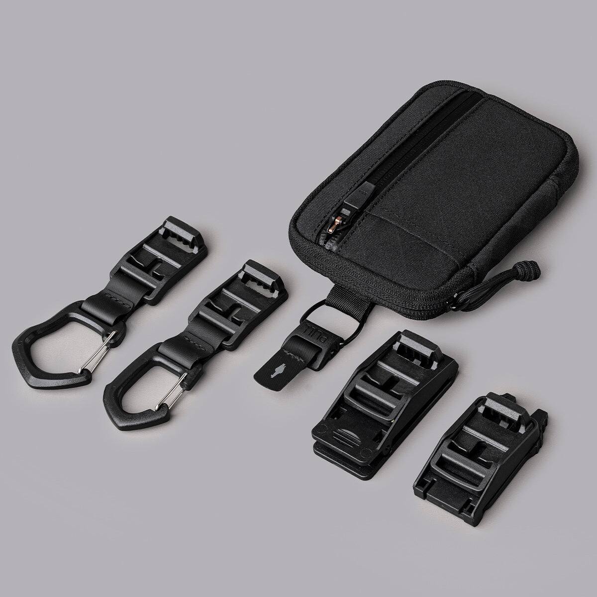 Alt View 4. ALPAKA - EDC Organizer Pouch with 6 Slip Pockets, 5 Elastic Loops, YKK AquaGuard Zipper, X-Pac/Axogrid, HUB Compatible - Olive Green X-Pac X42.
