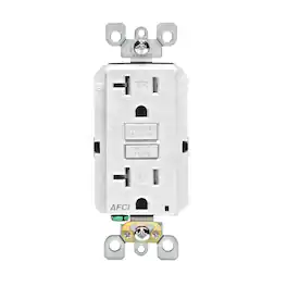Leviton - Decora 20 amps 125 V AFCI Outlet 5-20R 1 pk - White
