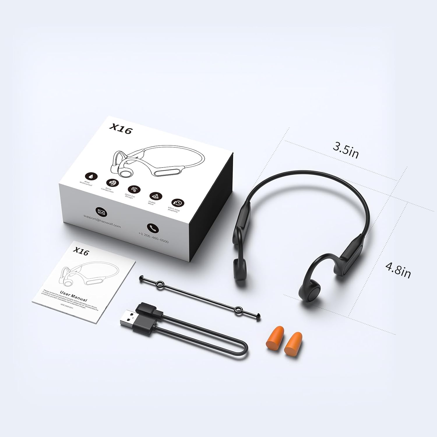 X16 3.5in e 1 C 4 5 5E oppona.c . -1,200-400-0900 20 AOAS 0so0 X16 User Manual 4.8in