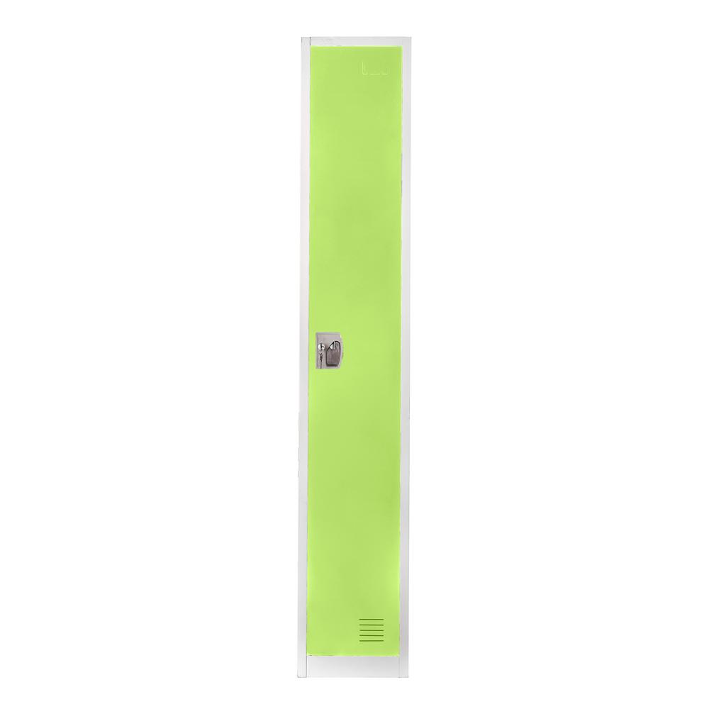 Back. AdirOffice - Storage Locker 629-Series 72" H 1-Tier Steel Key Lock 2-Shelf Locker with Key Lock - Green.