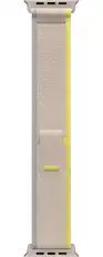 Front. Apple - Apple Watch Band - Trail Loop (49mm) - Yellow/Beige with Rugged Titanium Finish - S/M - Yellow.