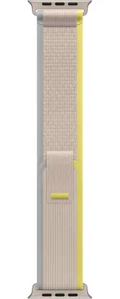 Apple - Watch Band - Trail Loop (49mm) - /Beige with Rugged Titanium Finish - S/M - Yellow