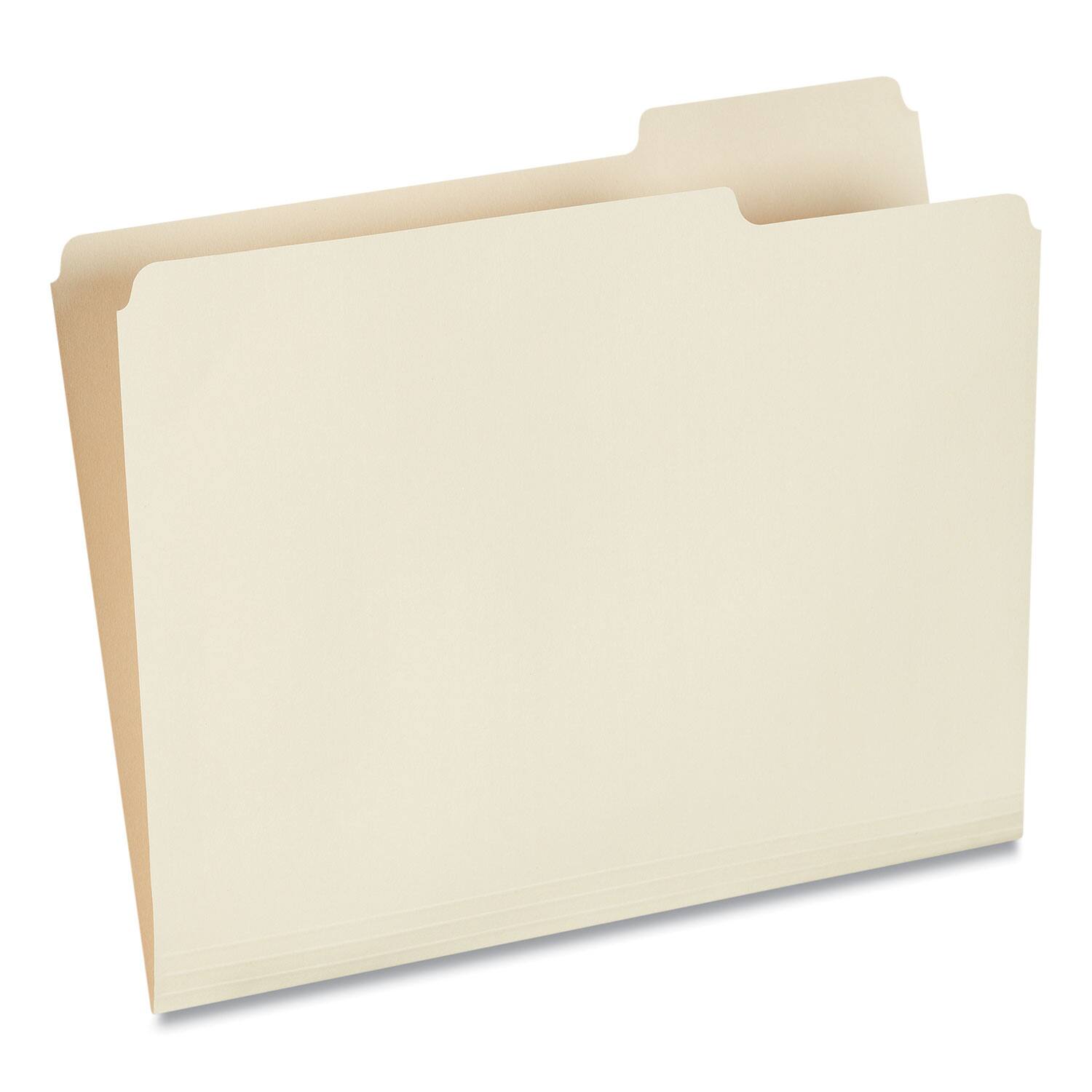 Angle. Universal - Top Tab File Folders, 1/3-Cut Tabs: Right Position, Letter Size, 0.75" Expansion, Manila, 100/Box.