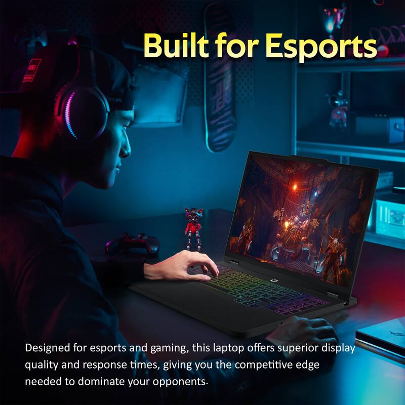 Built for Esports

Designed for esports and gaming, this laptop offers superior display quality and response times, giving you the competitive edge needed to dominate your opponents.