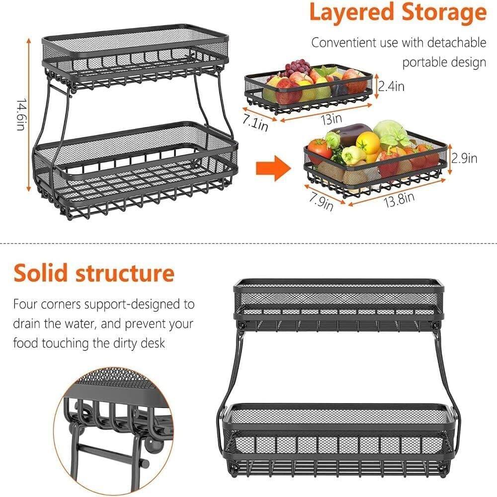 14.6in 7.1in Layered Storage Convenient use with detachable portable design 2.4in 13in 2.9in 7.9in 13.8in Solid structure Four corners support-designed to drain the water, and prevent your food touching the dirty desk