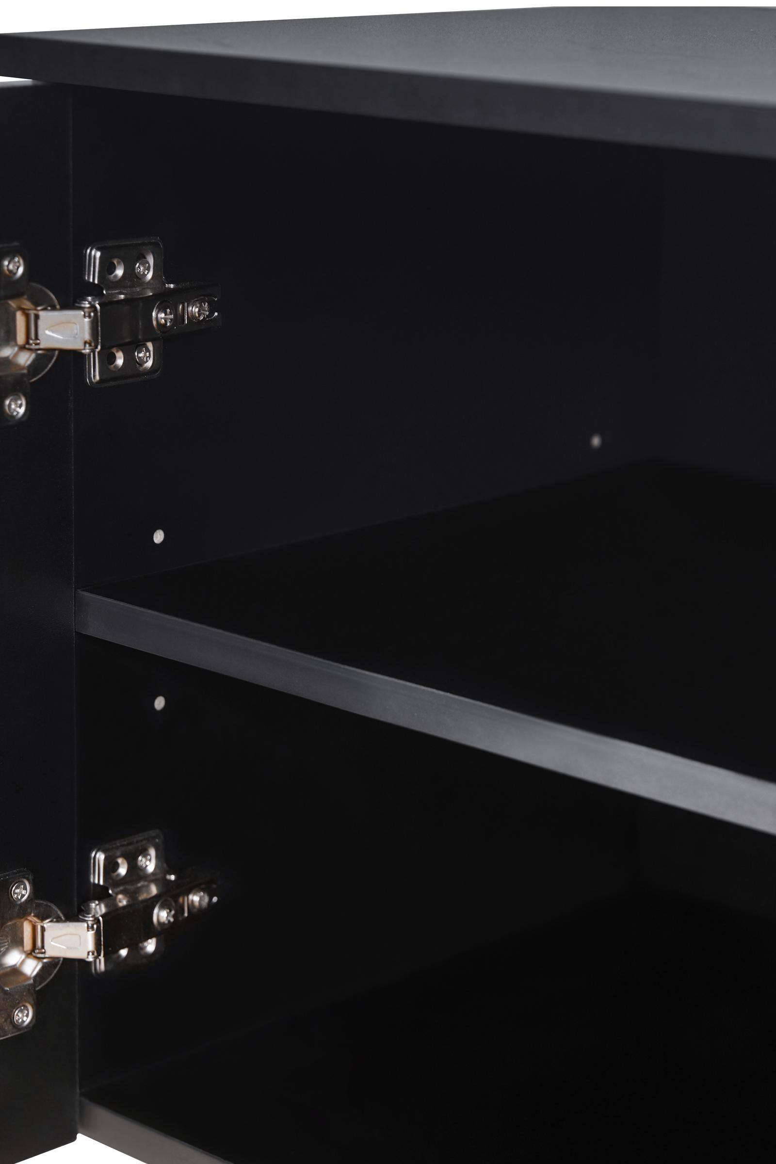 Alt View 5. Spaco - Spaco Modern TV Stand for 78" TV,Media Console with Arch Cabinets Solid Wood Legs and Adjustable Shelves for Living Room - Black.