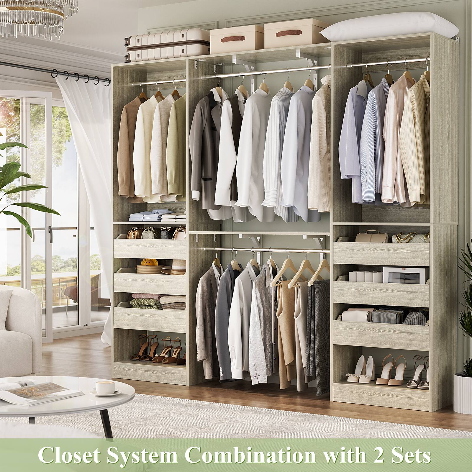 Closet System Combination with 2 Sets