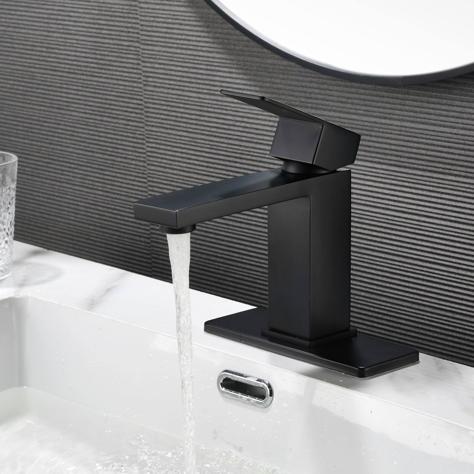 Alt View 4. Boyel Living - Black Faucet SUS304 Aerator Spout cUPC Cartridge 60cm Supply Line Pop Up Drain - Matte Black.