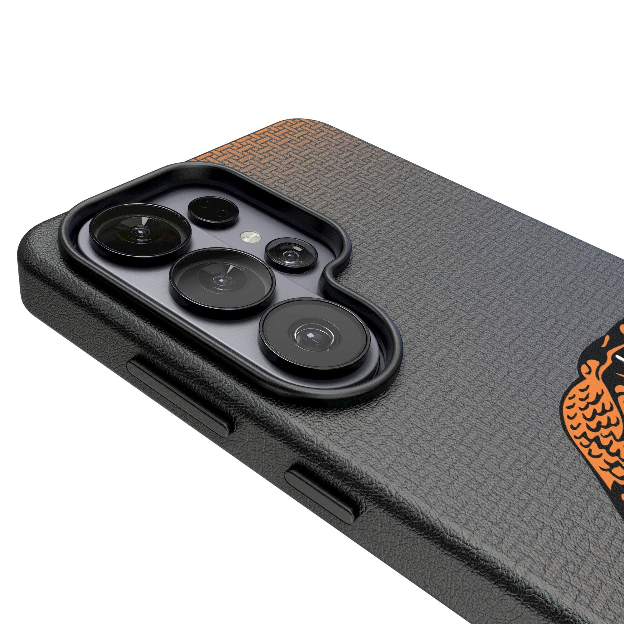 Alt View 2. Keyscaper - Florida A&M Rattlers Linen Galaxy Magnetic Bump Case - S25 Ultra - Black.