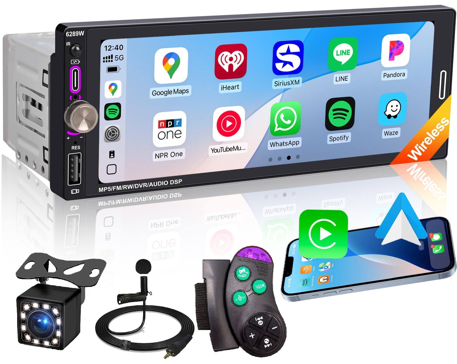 Skar Audio - 6. Single Din Car Radio With Wireless Carplay 5. - 1. Ideal for audio enhancement - Default