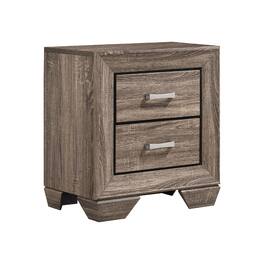 Manhattan Lane - Transitional Style Wooden Nightstand with Two Drawers and Tapered Feet - Brown