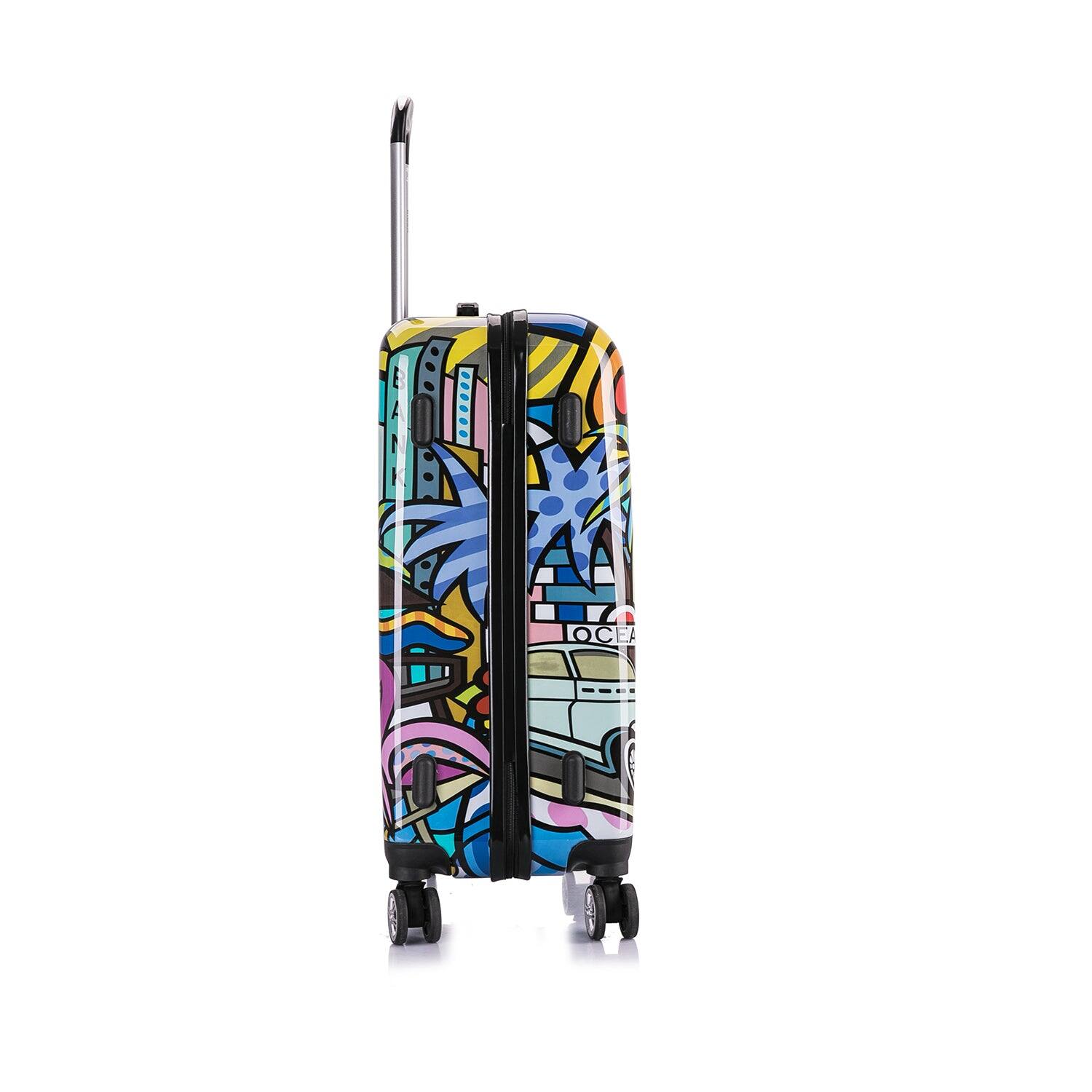 Alt View 3. InUSA - Miami Prints Lightweight Hardside Spinner Luggage 24" - MIAMI.