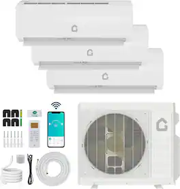 Babevy - TCL 3-Zone Mini Split AC/Heater, 35,000 BTU, 19 SEER2, R454B, 208-230V, 9k+9k+12k Units, WiFi, 16ft Line Kit Included