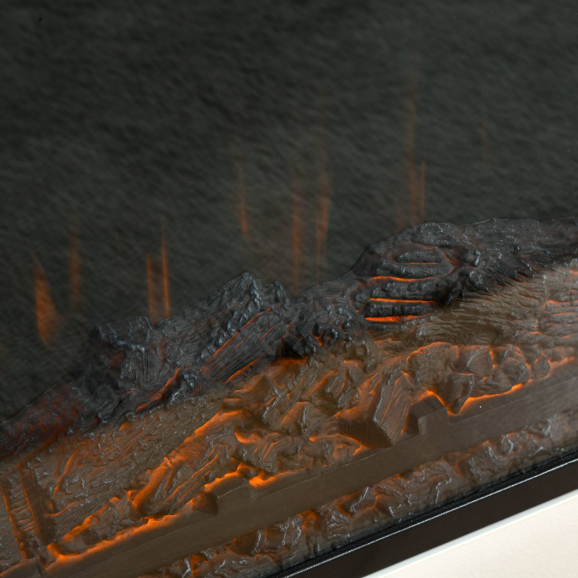 Alt View 5. Homcom - 32" Electric Fireplace with Mantel, Freestanding Heater with LED Log Flame, Overheat Protection and Remote Control.