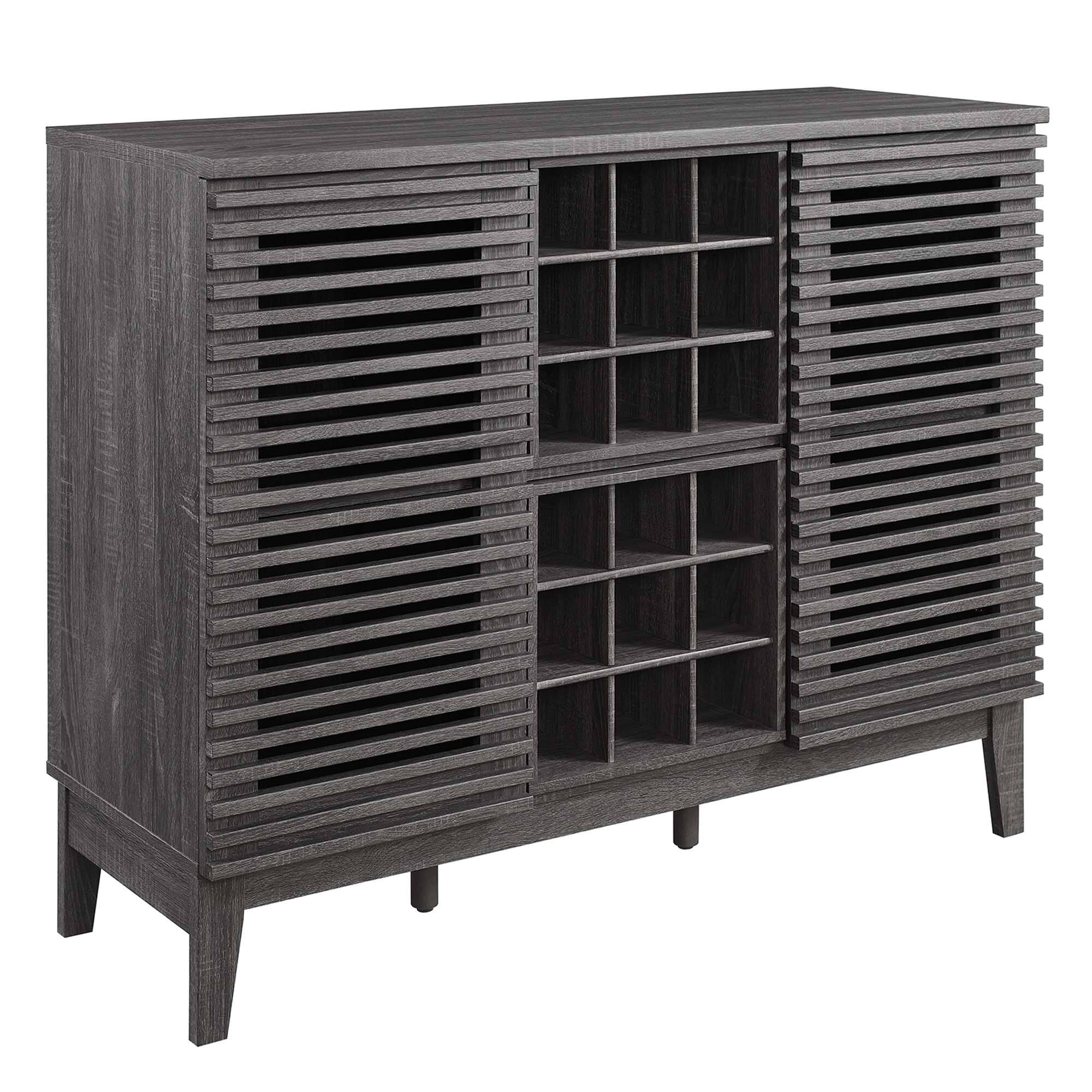 Angle. Modway - Render Bar Cabinet by Modway - Charcoal.