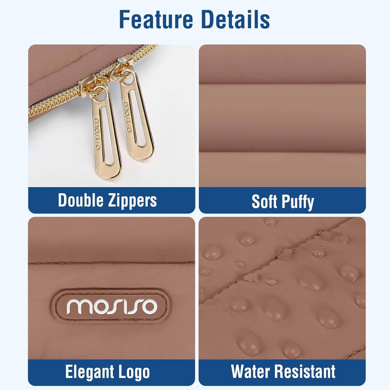 Feature Details

- Double Zippers
- Soft Puffy
- Elegant Logo
- Water Resistant
