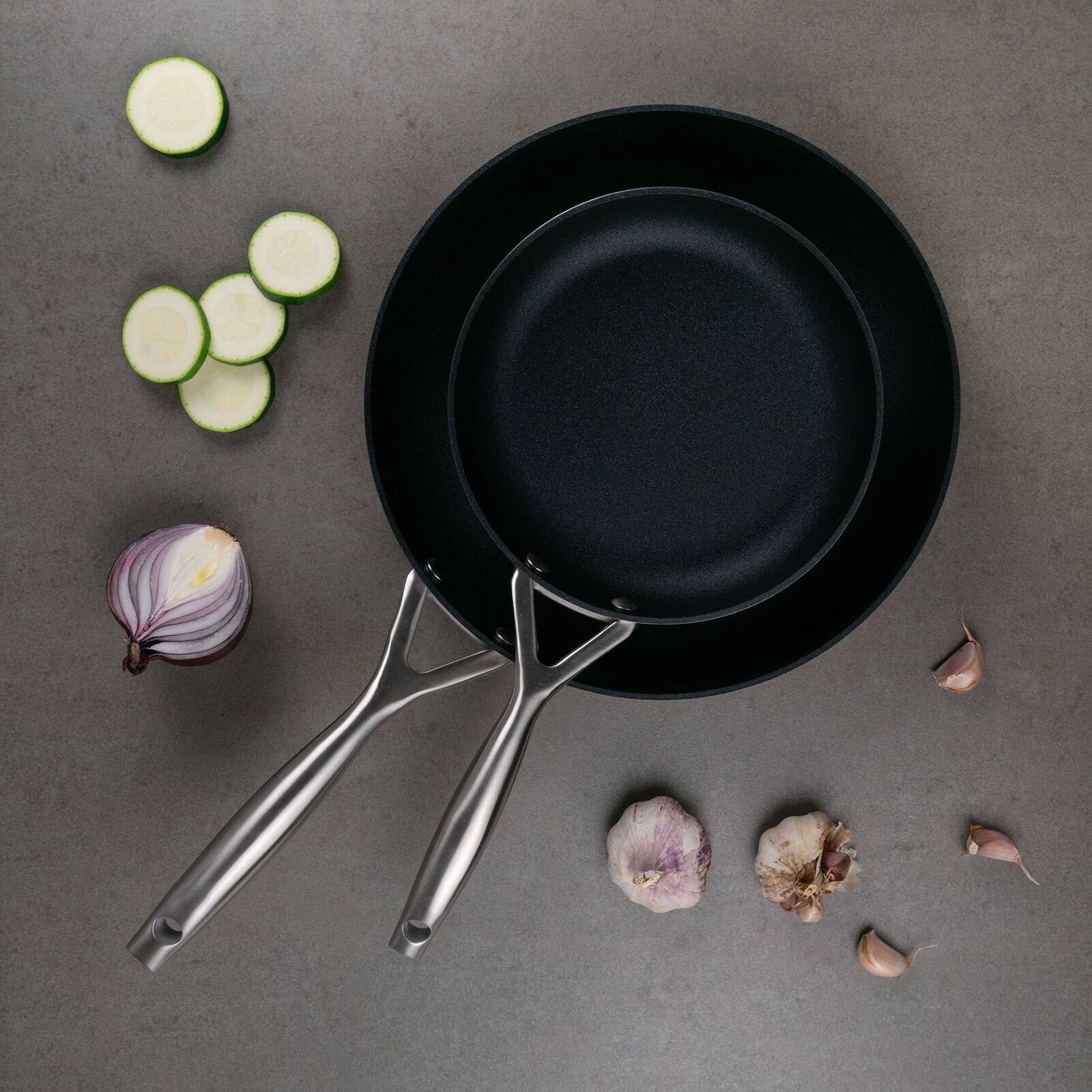 Alt View 3. Scanpan - CS+ 2-Piece Nonstick Fry Pan Set, 8" & 10.25", Stainless Steel, Induction Ready - Silver.