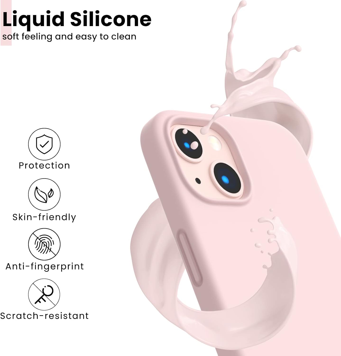 Liquid Silicone, soft feeling and easy to clean, Protection, Skin-friendly, Anti-fingerprint, Scratch-resistant