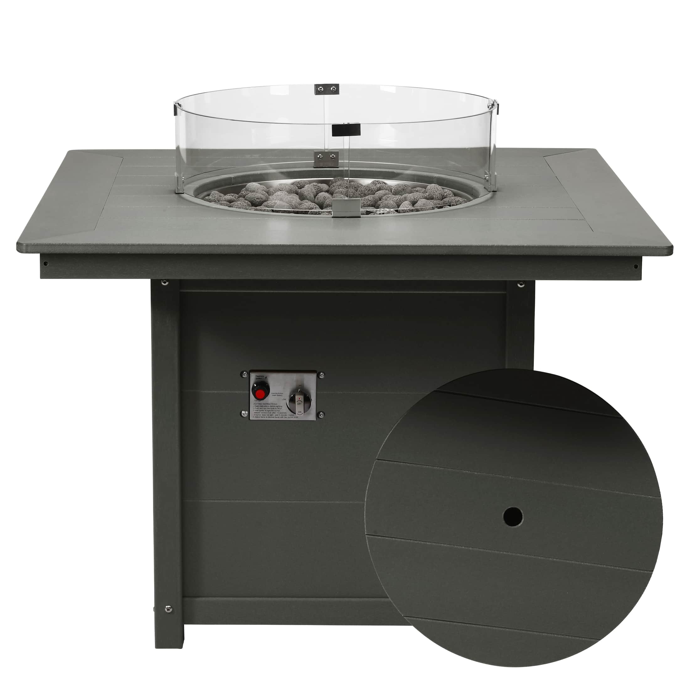 "WestinTrends - Helios Modern Outdoor Patio Propane 42"" Square Fire Pit Table" price history on PriceWatchPro