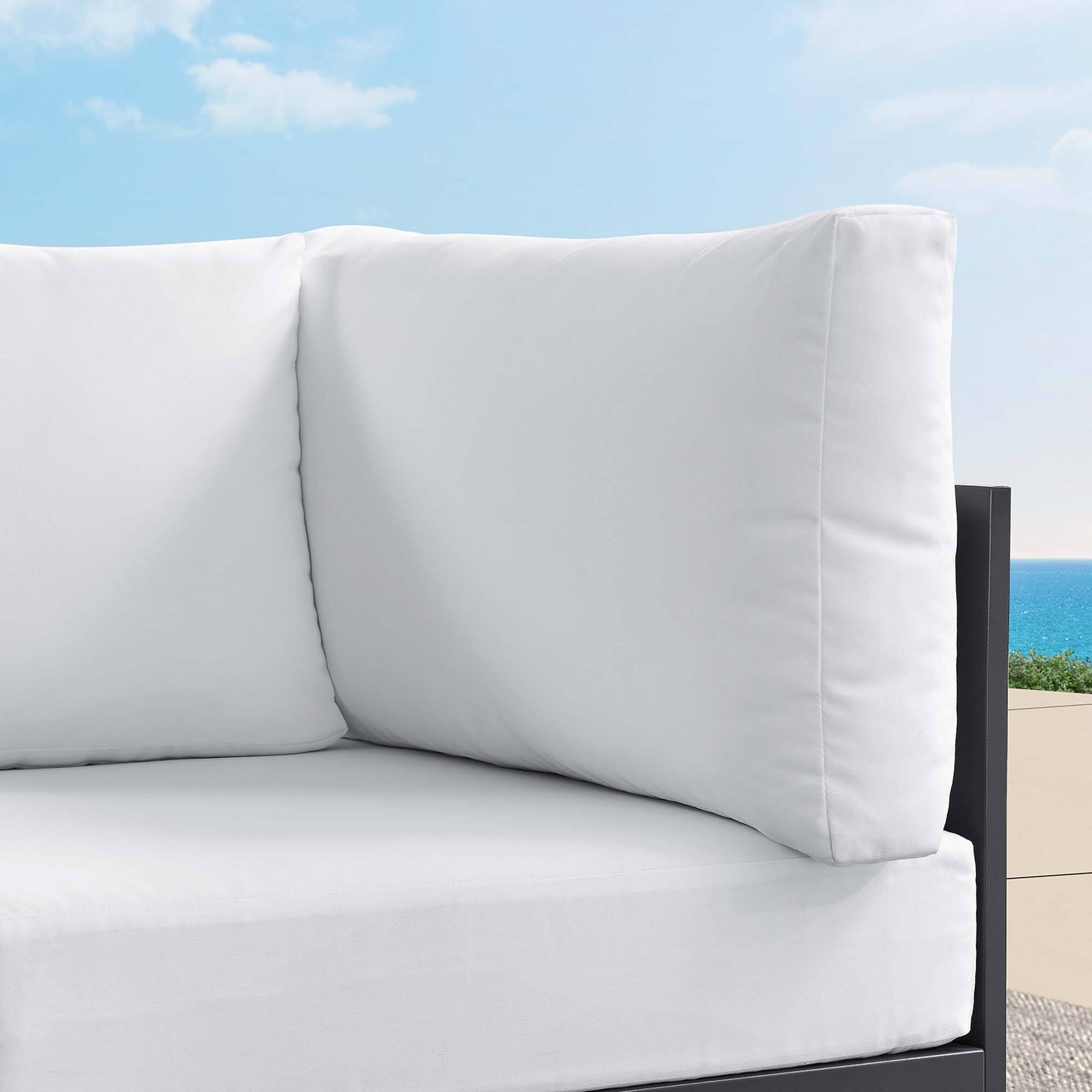 Alt View 1. Modway - Tahoe Outdoor Patio Powder-Coated Aluminum Modular Corner Chair by Modway - Gray White.