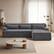 Alt View 4. Aukfa - Chenille L-Shape Sectional Sofa-Minimalist, Sleeper Couch for Living Room, Apartment, Reception-No Assembly - Gray.