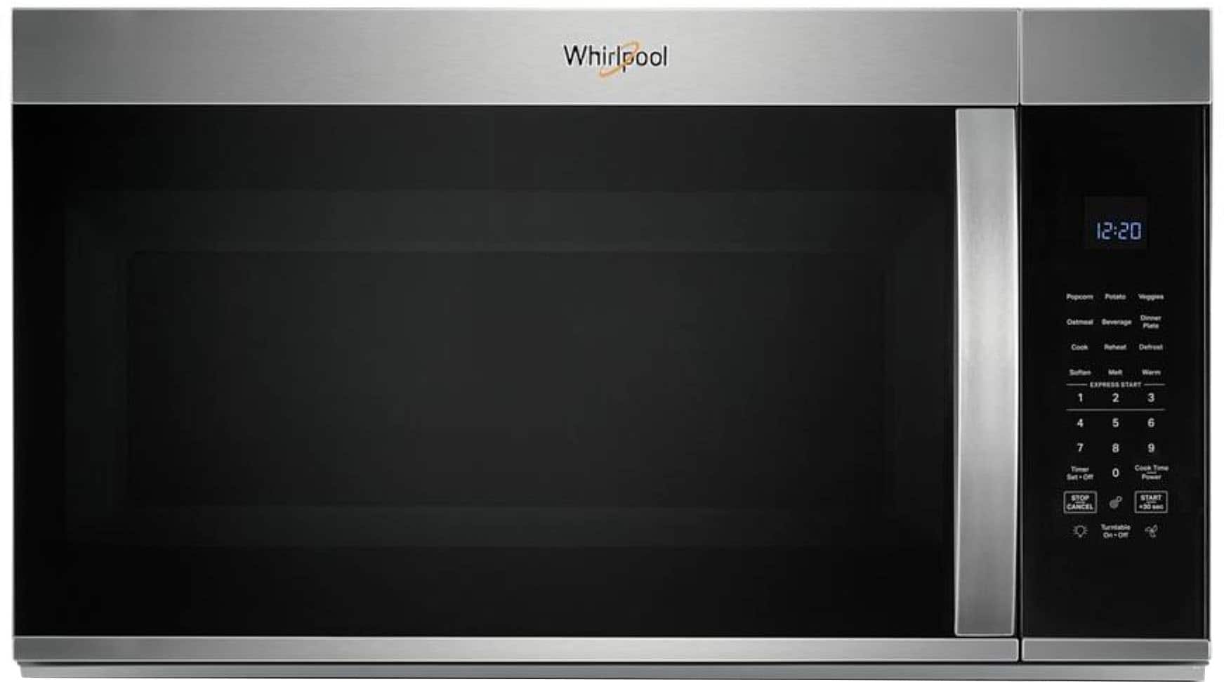 Whirlpool 12:20 Potato Beverage Plate Cook 1 2 3 4 5 6 7 8 9 0 STOP CANCEL START