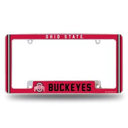 Rico Industries - Ohio State Buckeyes Chrome Metal License Plate Frame with Full Frame Team Color Graphics - Multi