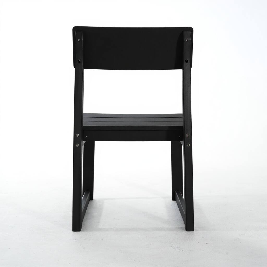 Alt View 2. Anysun - 2-Pack HDPE Modernist Design Outdoor Chairs, Recycled Plastic Garden & Patio Chairs - Black.