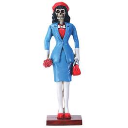 Pacific Trading - La Dama Skeleton in Blue Dress Suit Day of the Dead Dia de los Muertos Figurine