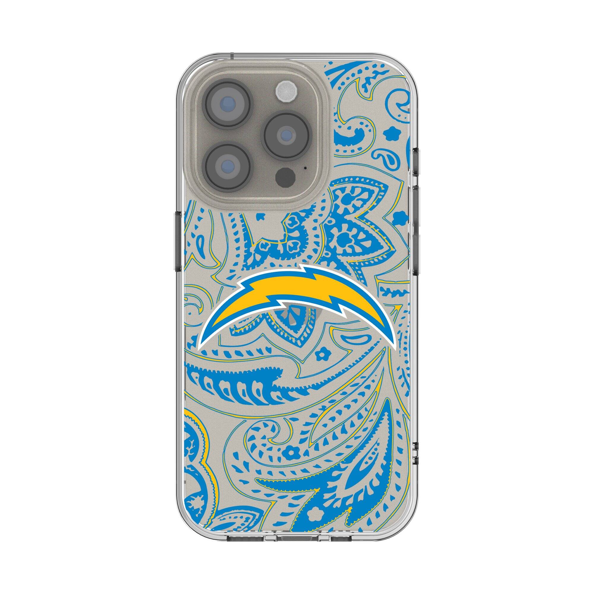 Keyscaper - NFL - Los Angeles Chargers iPhone Clear Paisley Design Case - 14 - Multicolor