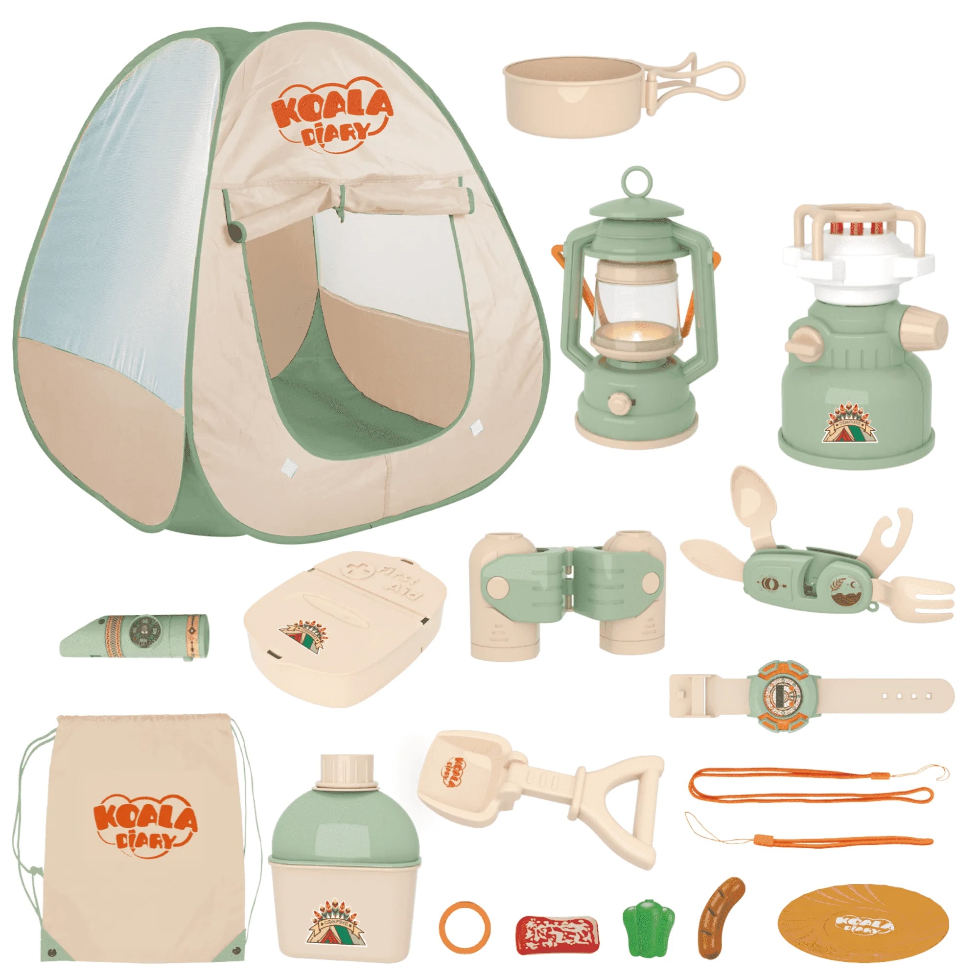 Contixo - CS2 Kids Camping Set Pretend Play Toy with Campfire, Lantern , Tent, & Accessories (Ages 3–6)