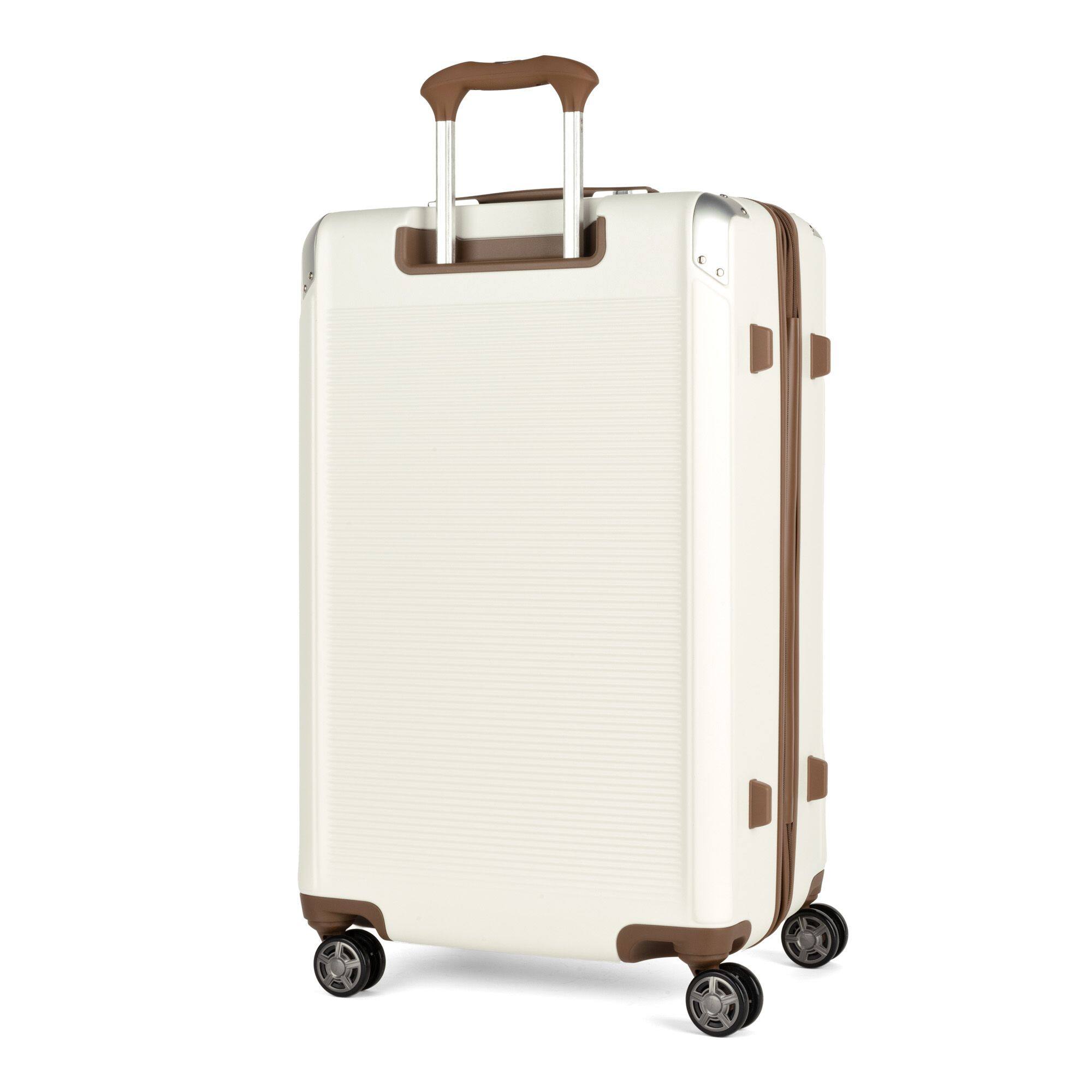 Left. Travelpro - Platinum Elite Hardside Expandable 29" Large Checked Spinner Luggage - Cream White.