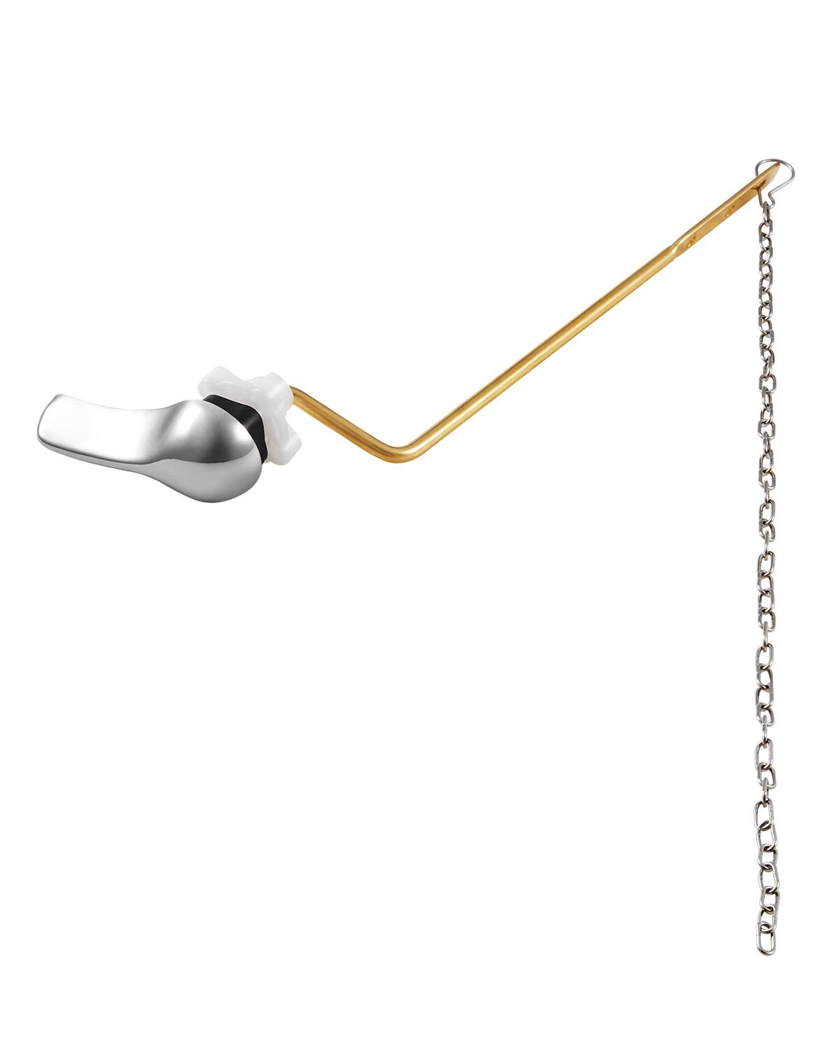 VEVOR - Toilet Handle Replacement Kit, Side Mount Universal Toilet Handle,Toilet Handle Lever with Stainless Steel Flapper Chain - Silver