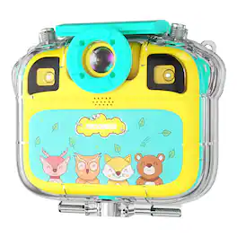 Contixo - KC1 Kids' Splash-Proof Camera with Silicone Cover and Waterproof Case - Perfect for Capturing Adventures - Yellow